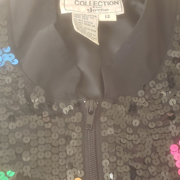 Vintage RegencyCollection for Joyce sz 12 Jacket Sequins Zipper Black Co… - Picture 12 of 12